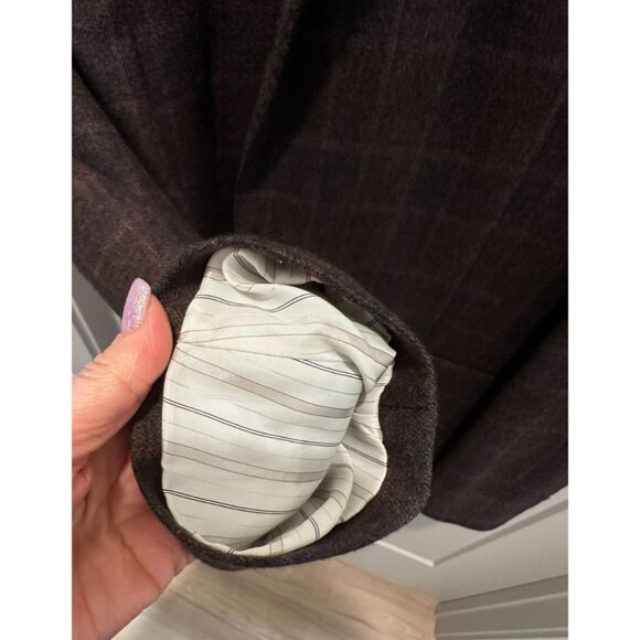 E.thomas Blazer 46R Jos A Bank Reserve Micro Checked Wool Cashmere - Picture 11 of 11